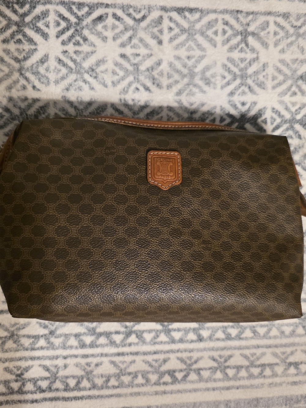 Vintage Celine Brown Monogram Travel Pouch